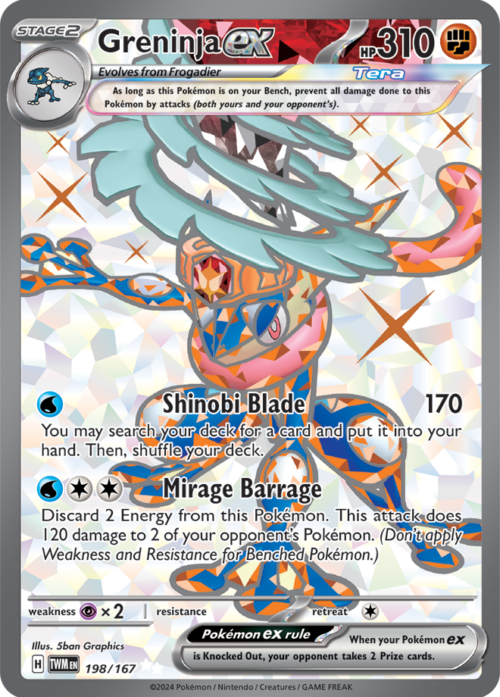 (198/167) Greninja ex - Ultra Rare - Twilight Masquerade