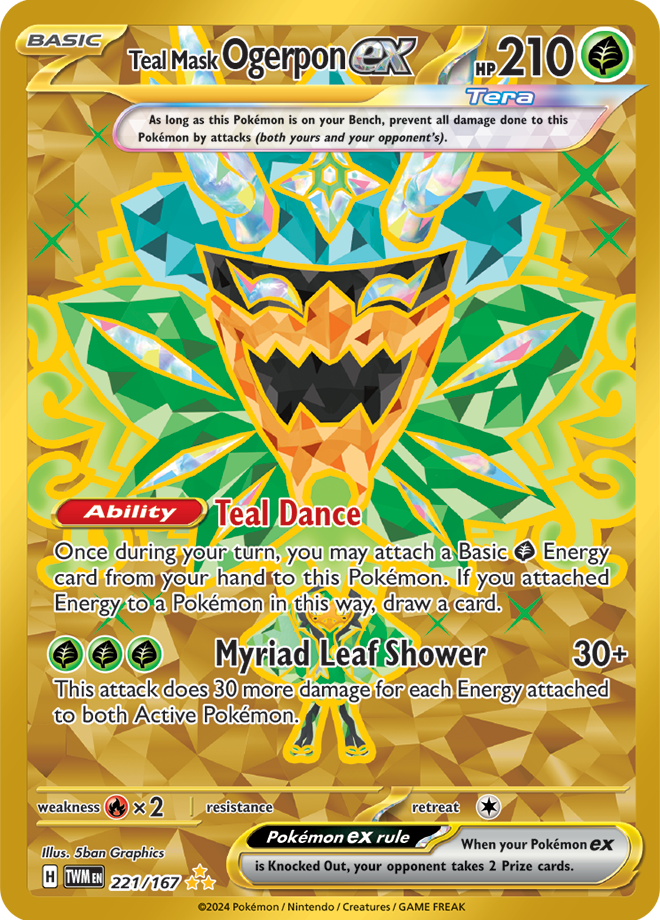 (221/167) Teal Mask Ogerpon ex - Hyper Rare - Twilight Masquerade