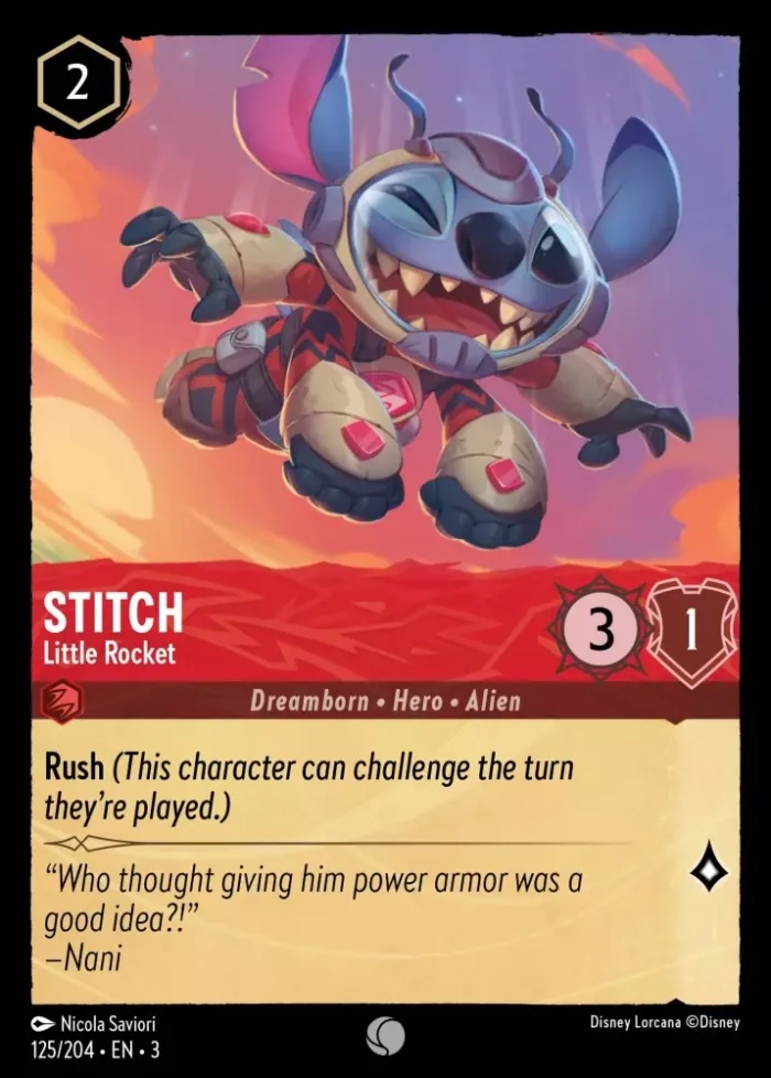 (125/204) Stitch - Little Rocket - Holo - Into the Inklands