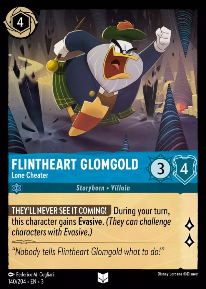 (140/204) Flintheart Glomgold - Lone Cheater - Holo - Into the Inklands